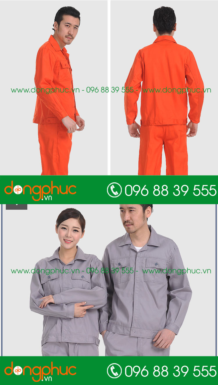 Mẫu áo đồng phục kỹ sư – công nhân màu ghi đậm