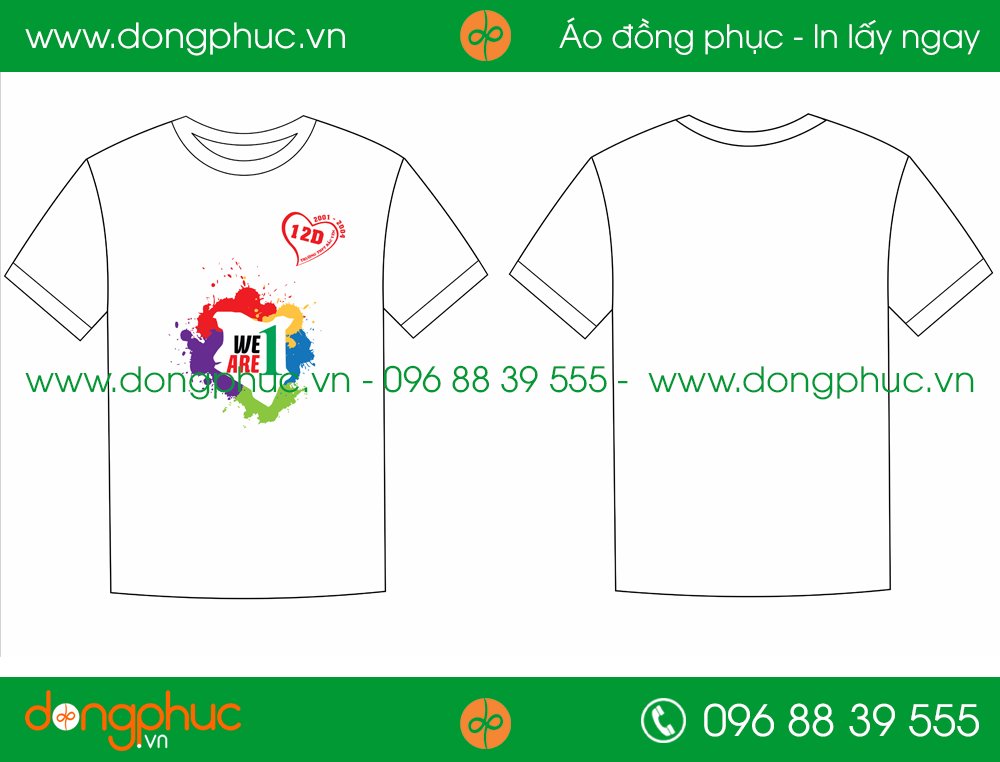 Áo phông đồng phục Lớp 12D – THPT Bắc Qua