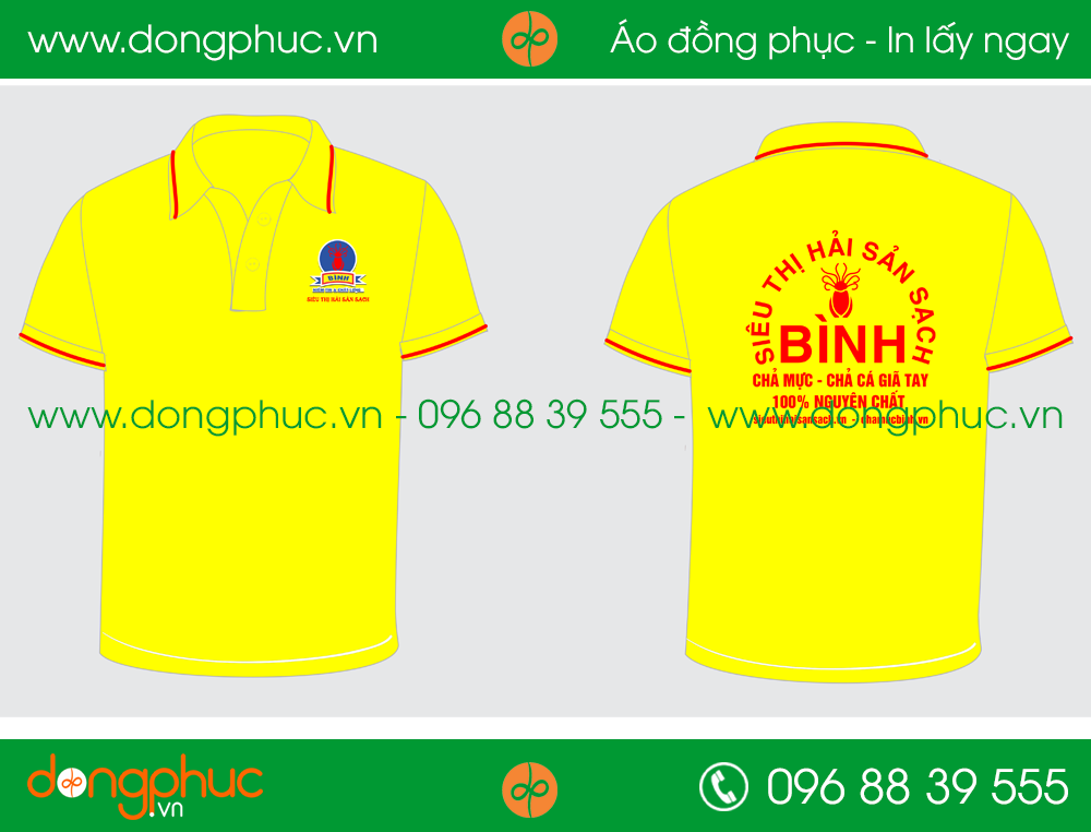Áo phông đồng phục Siêu thị hải sản Bình