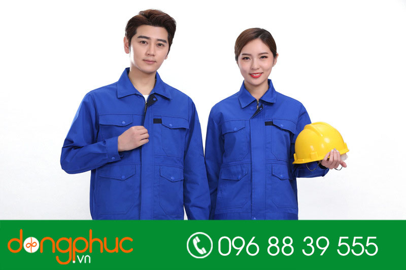Mẫu áo đồng phục kỹ sư – công nhân màu xanh bích - mẫu 3