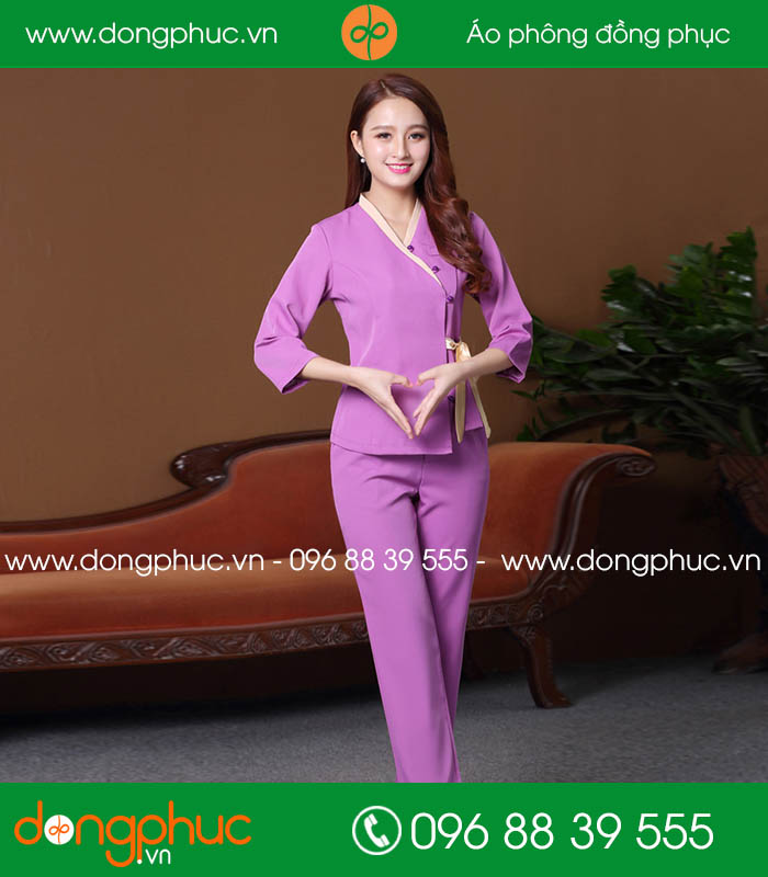 Quần áo đồng phục spa màu tím