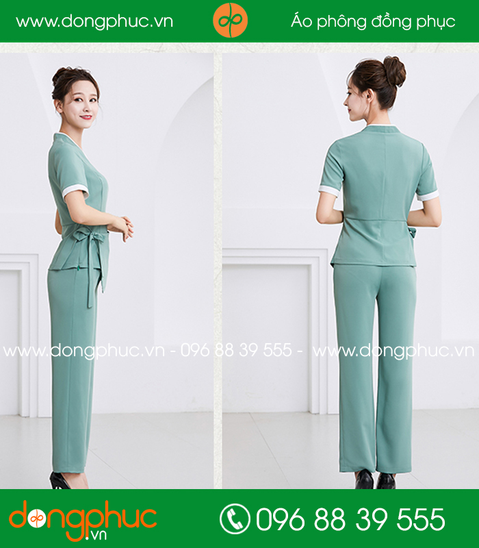 Quần áo đồng phục spa màu ghi đậm - mẫu 3