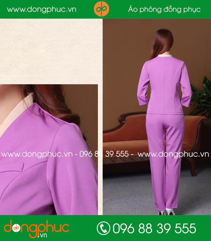Quần áo đồng phục spa màu tím - mẫu 2
