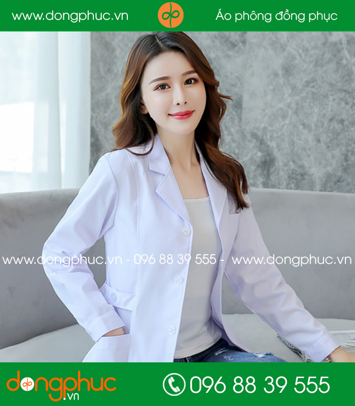 Áo blouse đồng phục y tá – Bác sĩ màu trắng