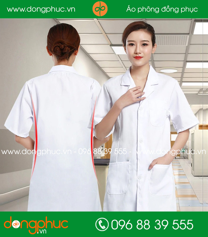 Áo blouse đồng phục y tá – Bác sĩ màu trắng