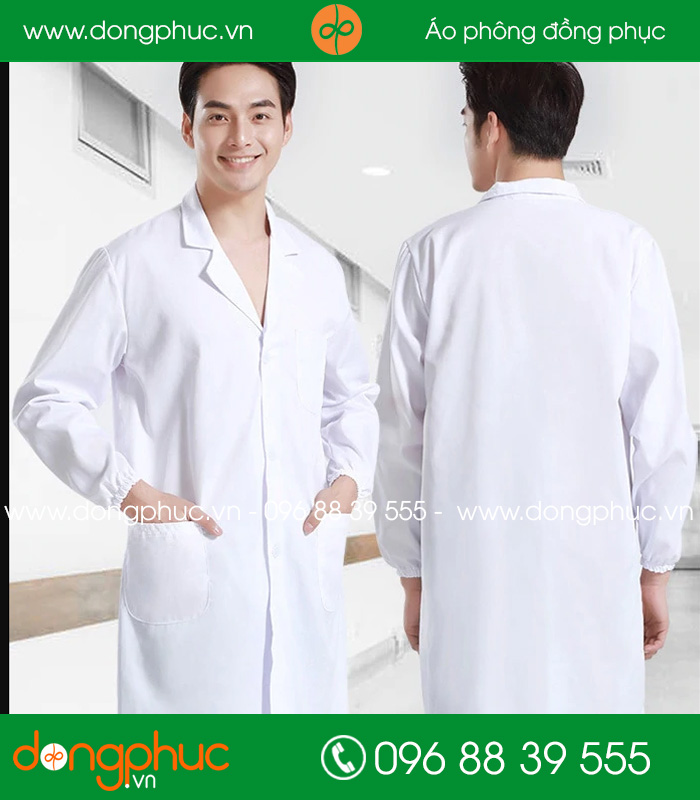 Áo blouse đồng phục y tá – Bác sĩ màu trắng - mẫu 2