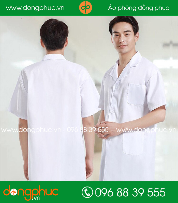 Áo blouse đồng phục y tá – Bác sĩ màu trắng - mẫu 3