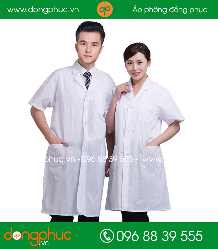Áo blouse đồng phục y tá – Bác sĩ màu trắng - mẫu 3