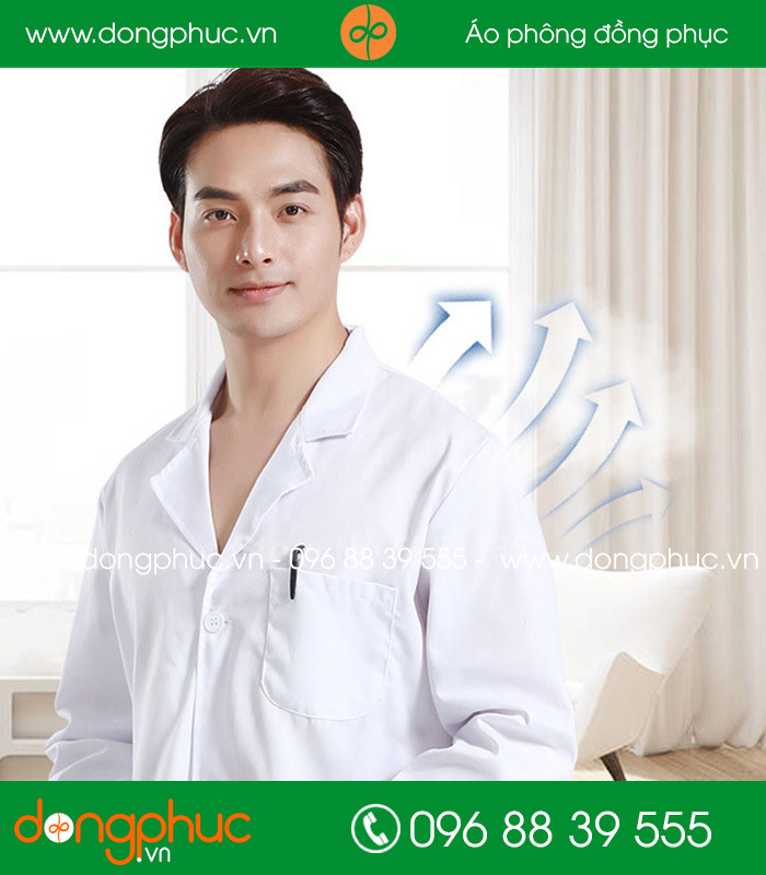 Áo blouse đồng phục y tá – Bác sĩ màu trắng - mẫu 4