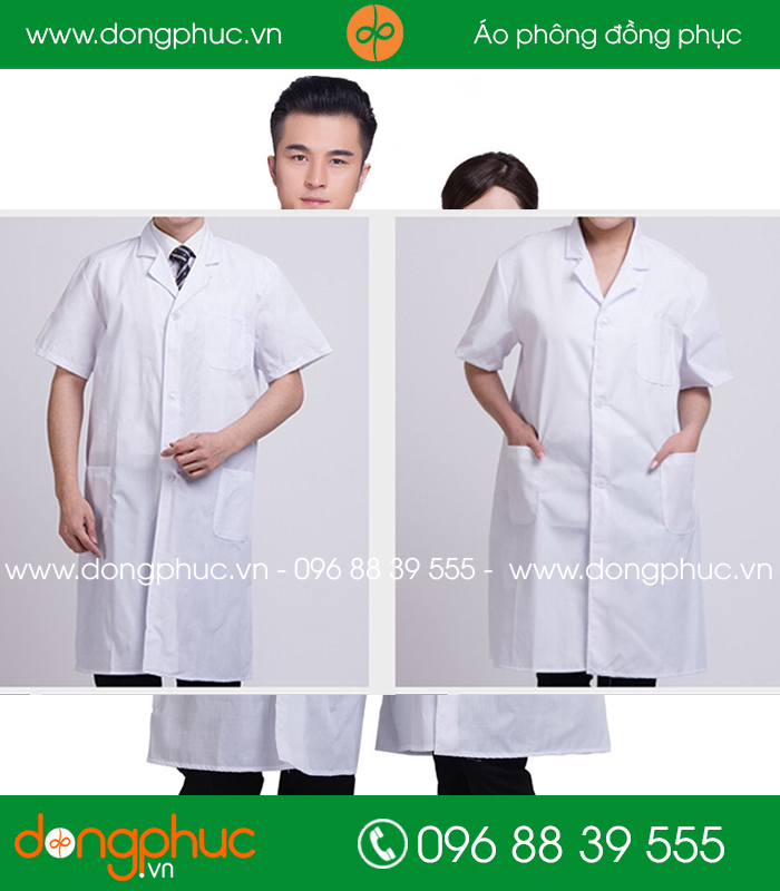 Áo blouse đồng phục y tá – Bác sĩ màu trắng - mẫu 4