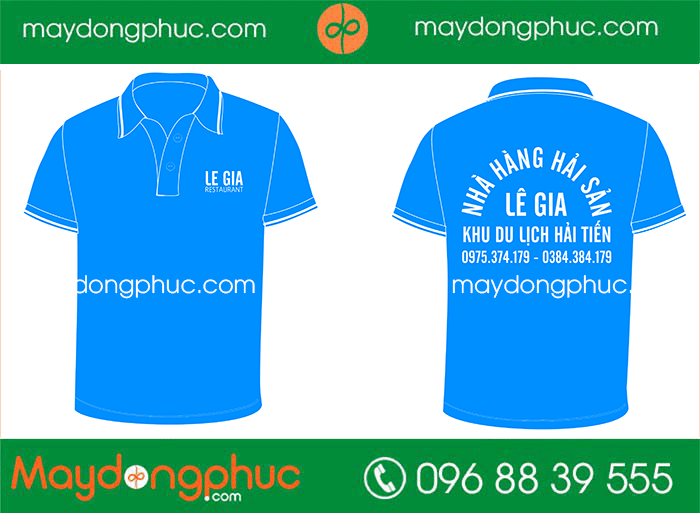 May áo phông Nhà hàng Hải sản Lê Gia