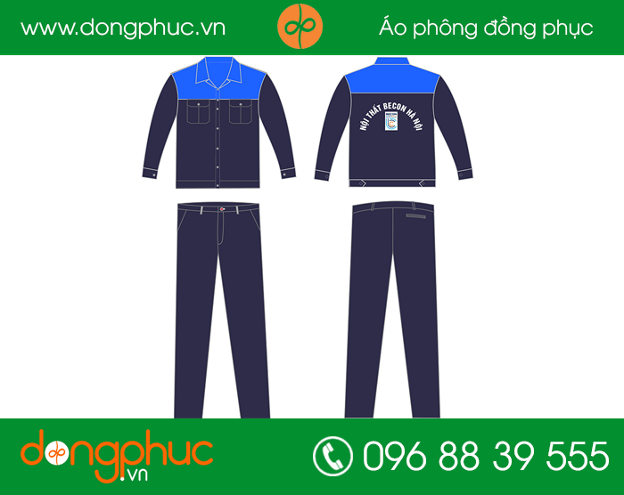 May đồng phục bảo hộ công ty nội thất Becon Hà Nội