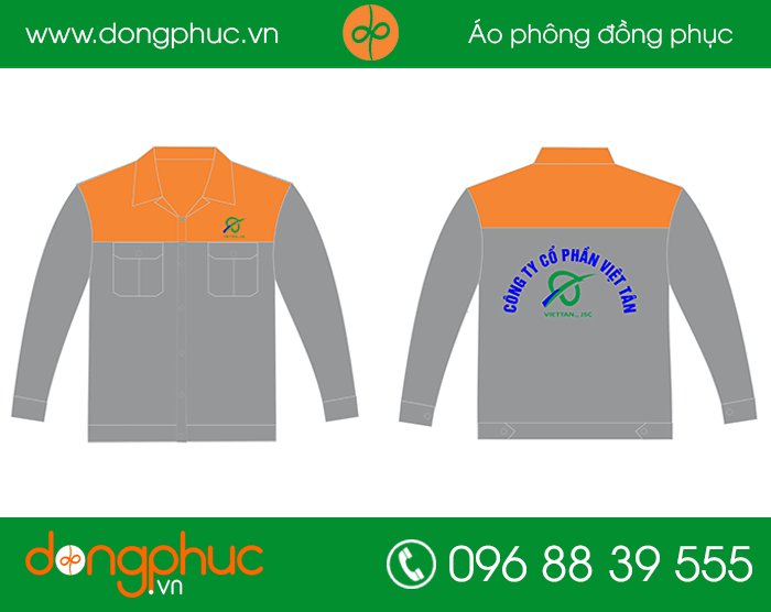 May đồng phục công ty Việt Tân - mẫu 2
