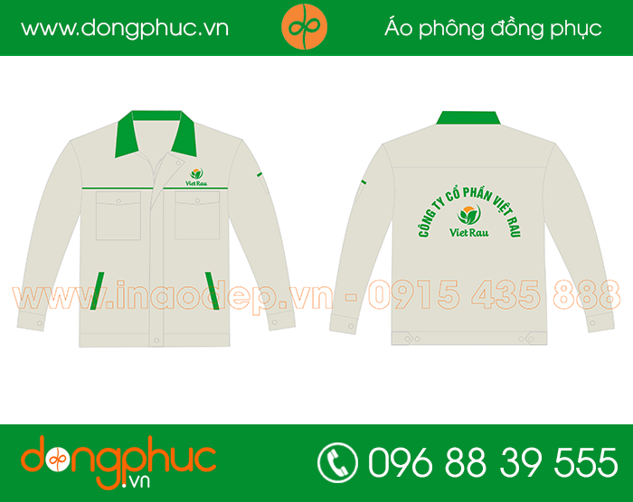 May đồng phục bảo hộ công ty Việt Rau - mẫu 3