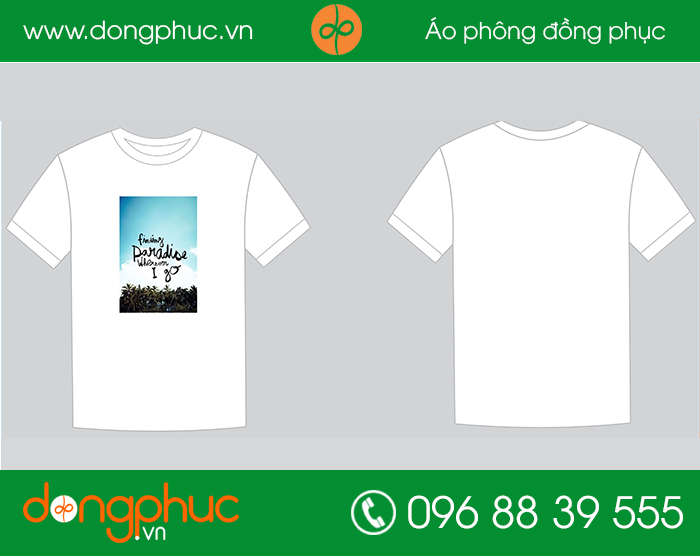 May đồng phục áo phông màu trắng
