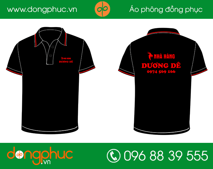 May đồng phục phông nhà hàng Dương Dê