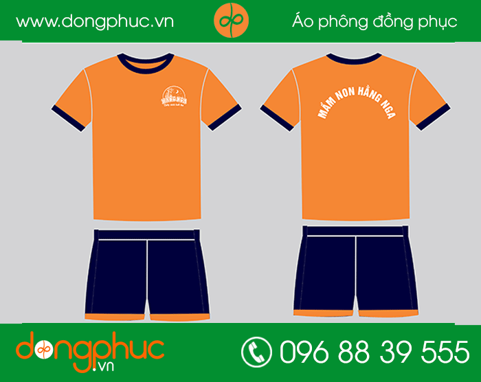May đồng phục trường mầm non Hằng Nga - mẫu 2