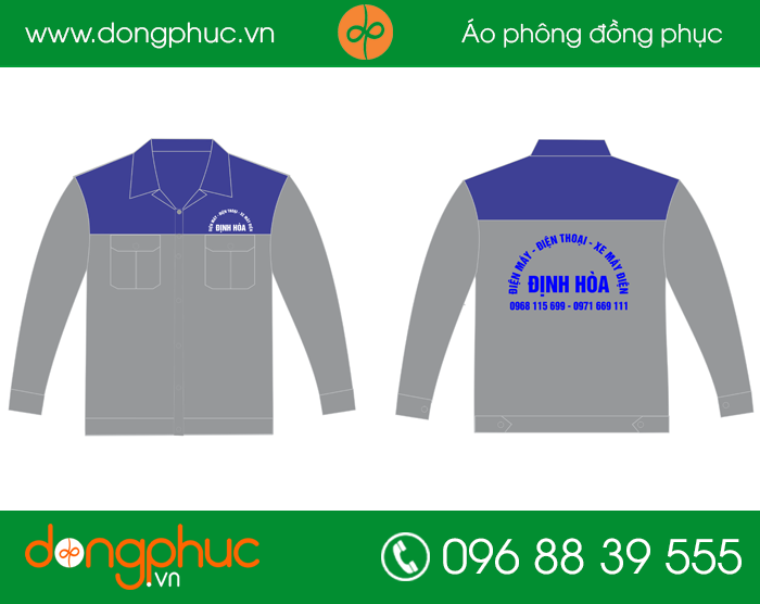 May đồng phục bảo hộ cửa hàng điện máy Đinh Hòa
