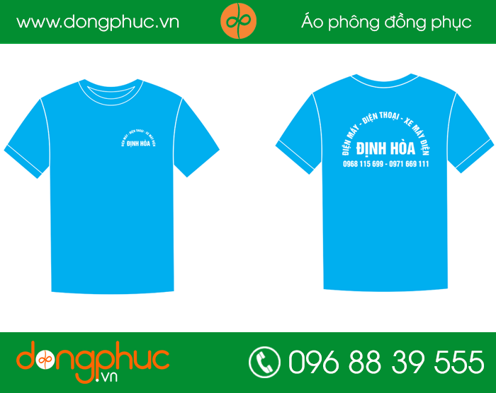 May đồng phục cửa hàng điện máy Đinh Hòa