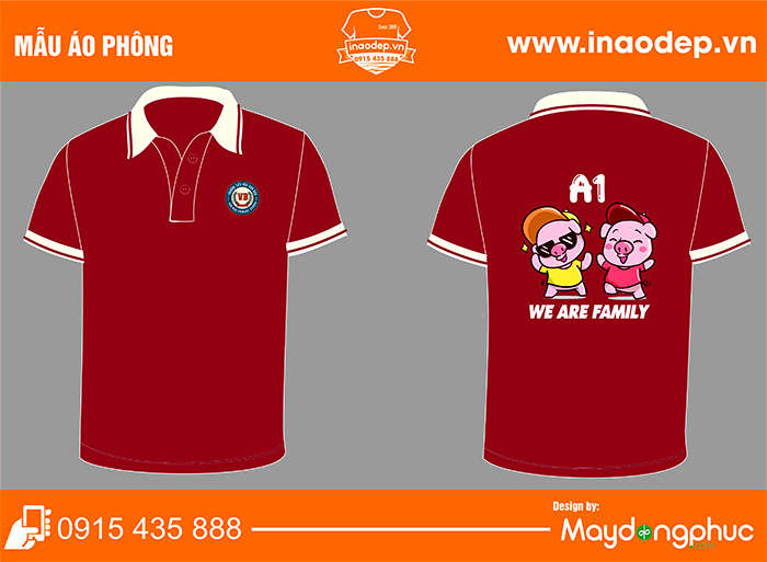 May áo Lớp A1 Trường Tiểu học Vạn Bảo – We are Family