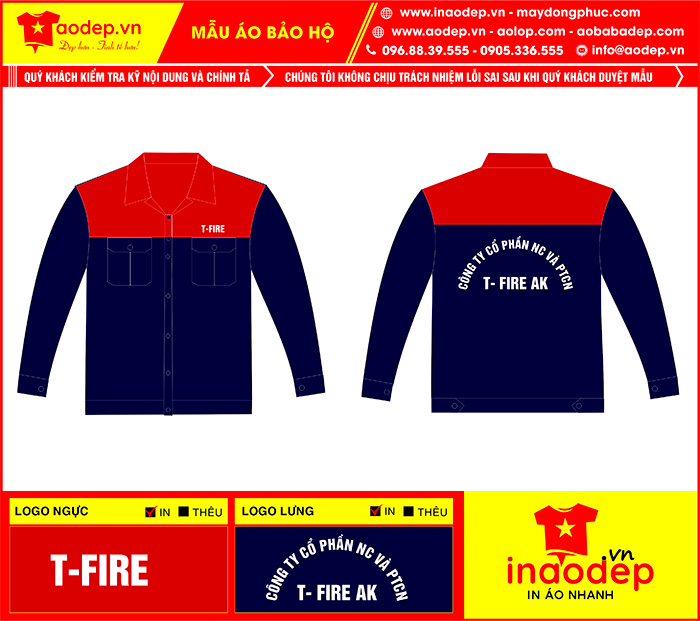 May áo bảo hộ Công ty cổ phần NC và PTCH T-Fire AK