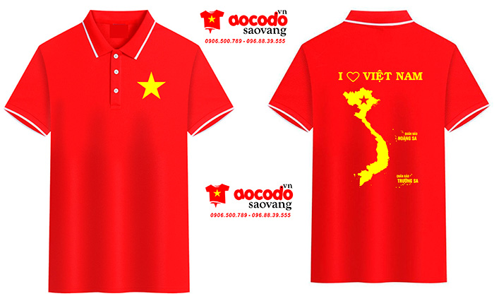 May áo cờ đỏ sao vàng I Love Việt Nam