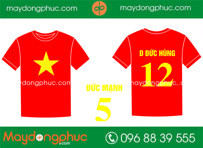 May áo cờ đỏ sao vàng Số 12 D Đức Hùng