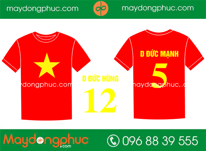 May áo cờ đỏ sao vàng Số 5 D Đức Mạnh