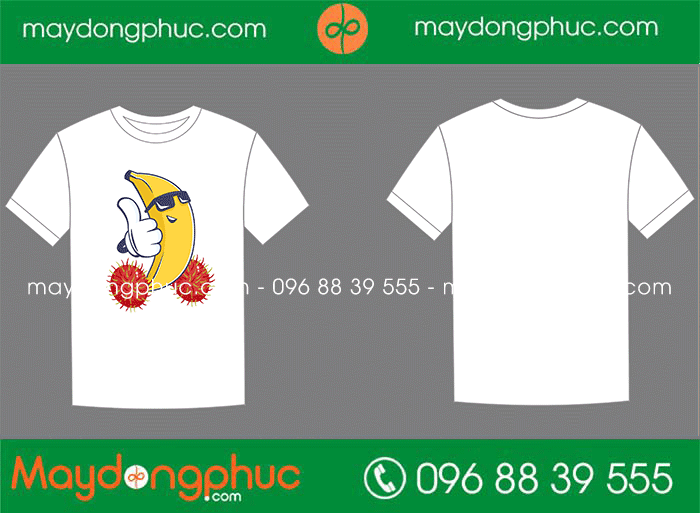 May áo cổ tròn in hình quả chuối