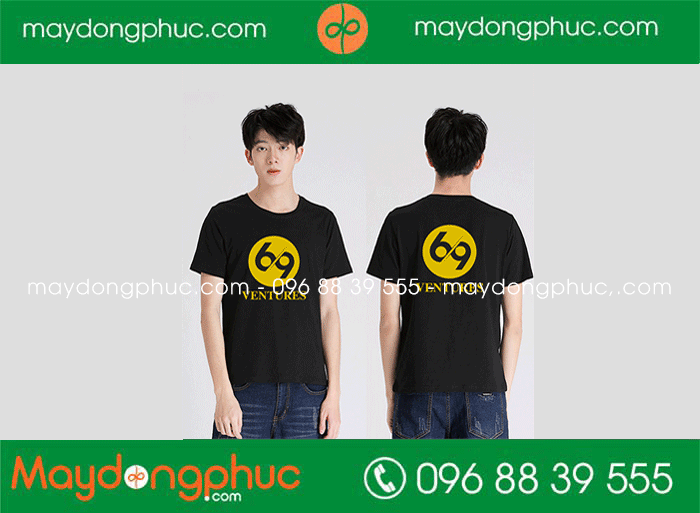 May áo cổ tròn màu đen Ventures 69
