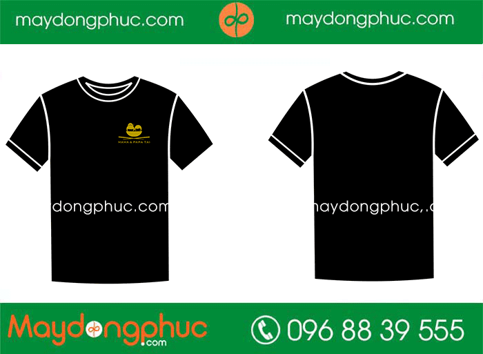 May áo cổ tròn Quán Mama & Papa Tai