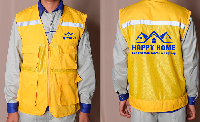 May áo gile Công ty Happy Home