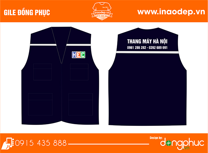 May áo gile Công ty Thang máy Hà Nội HEC