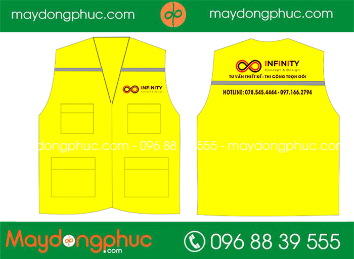 May áo gile màu vàng Công ty Infinity Concept & Design