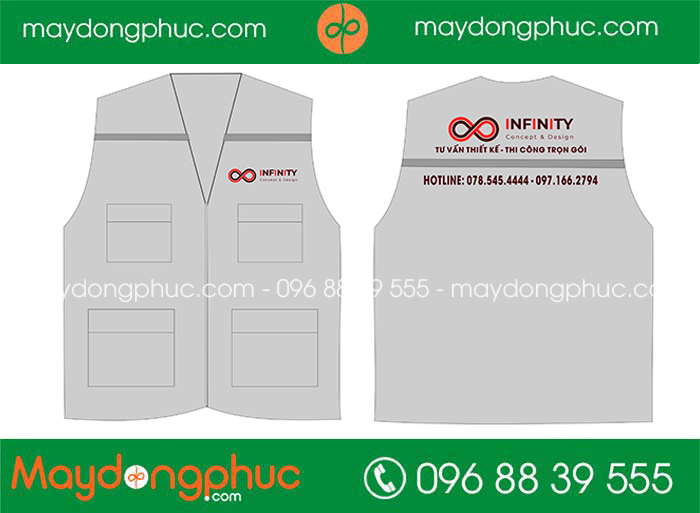 May áo gile màu xám Công ty Infinity Concept & Design