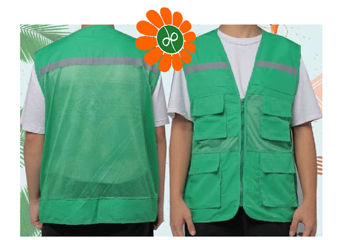 May áo gile màu xanh lá