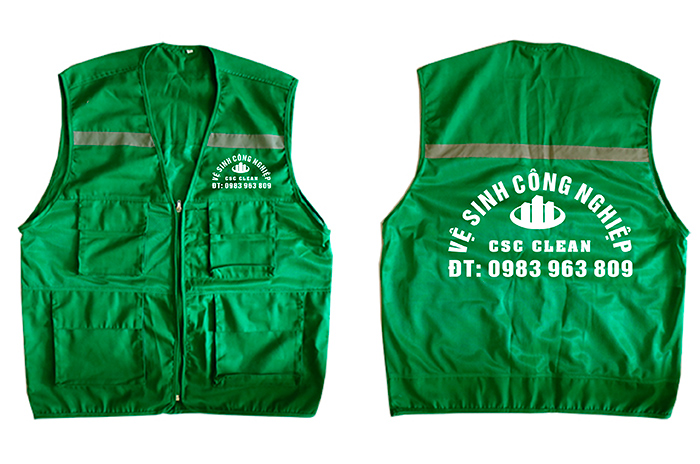 May áo gile Công ty Vệ sinh công nghiệp CSC Clean