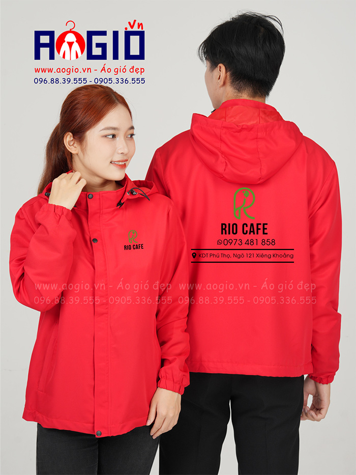 May áo gió đồng phục Quán Rio Cafe