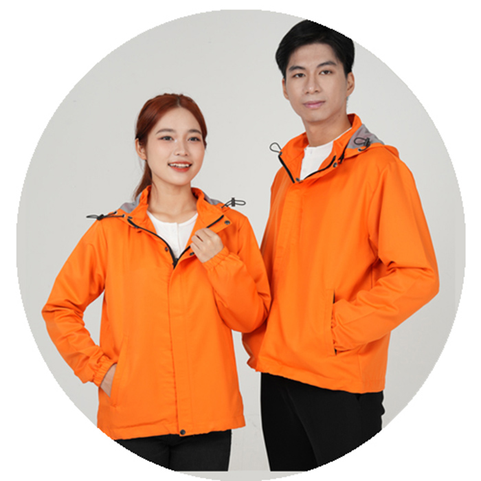 May áo gió đồng phục màu cam