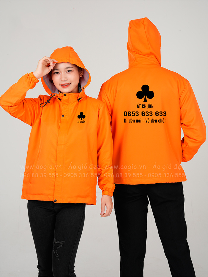 May áo gió màu cam Át Chuồn