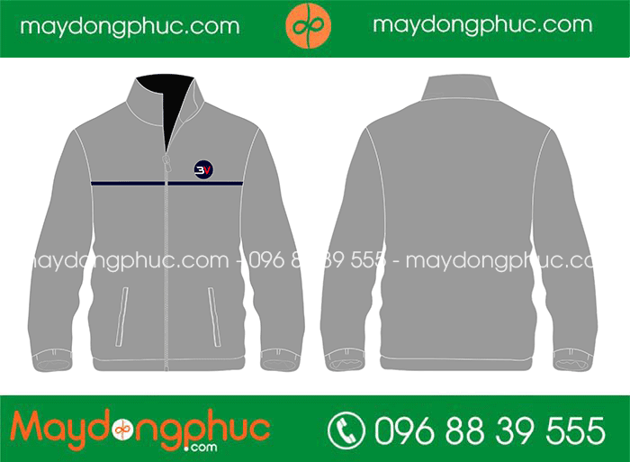 May áo khoác đồng phục Công ty 3V - mẫu 2