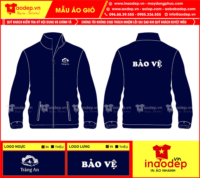May áo khoác đồng phục Bảo vệ Tràng An