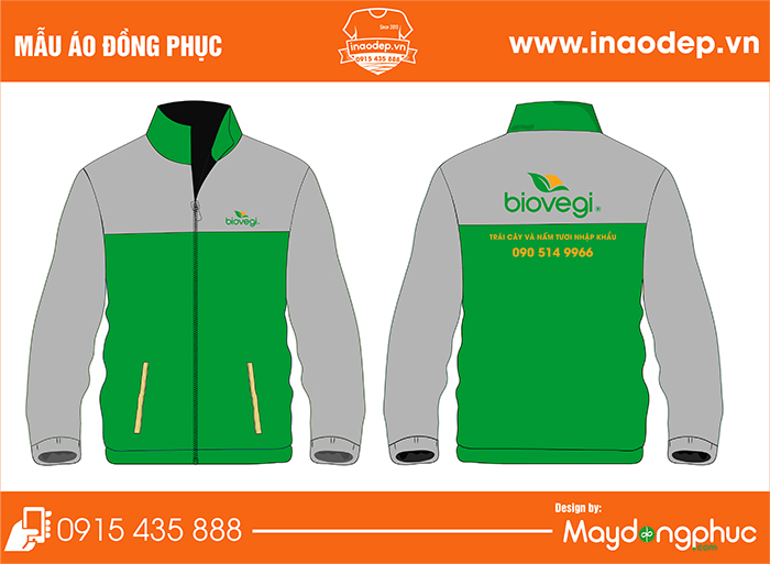 May áo khoác đồng phục Công ty Biovegi