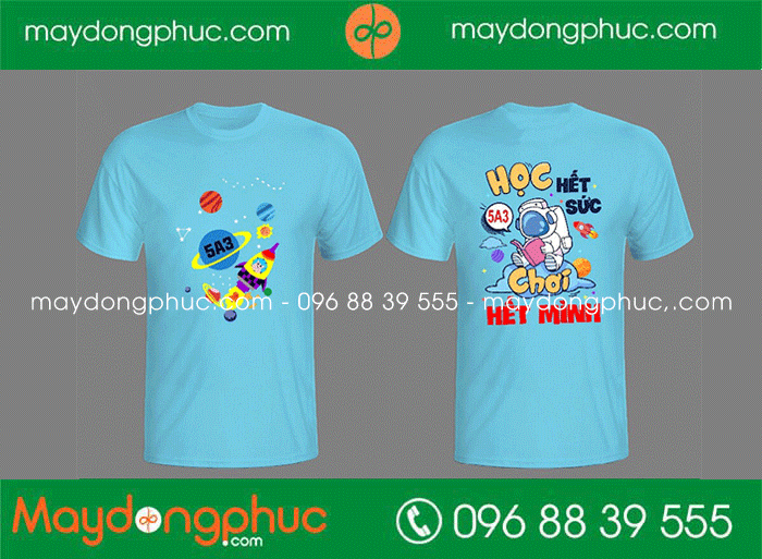 May áo Lớp 5A3 Học hết sức chơi hết mình