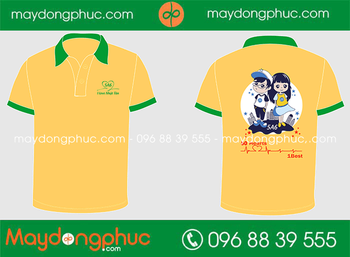 May áo Lớp 5A6 I love Nhật Tân
