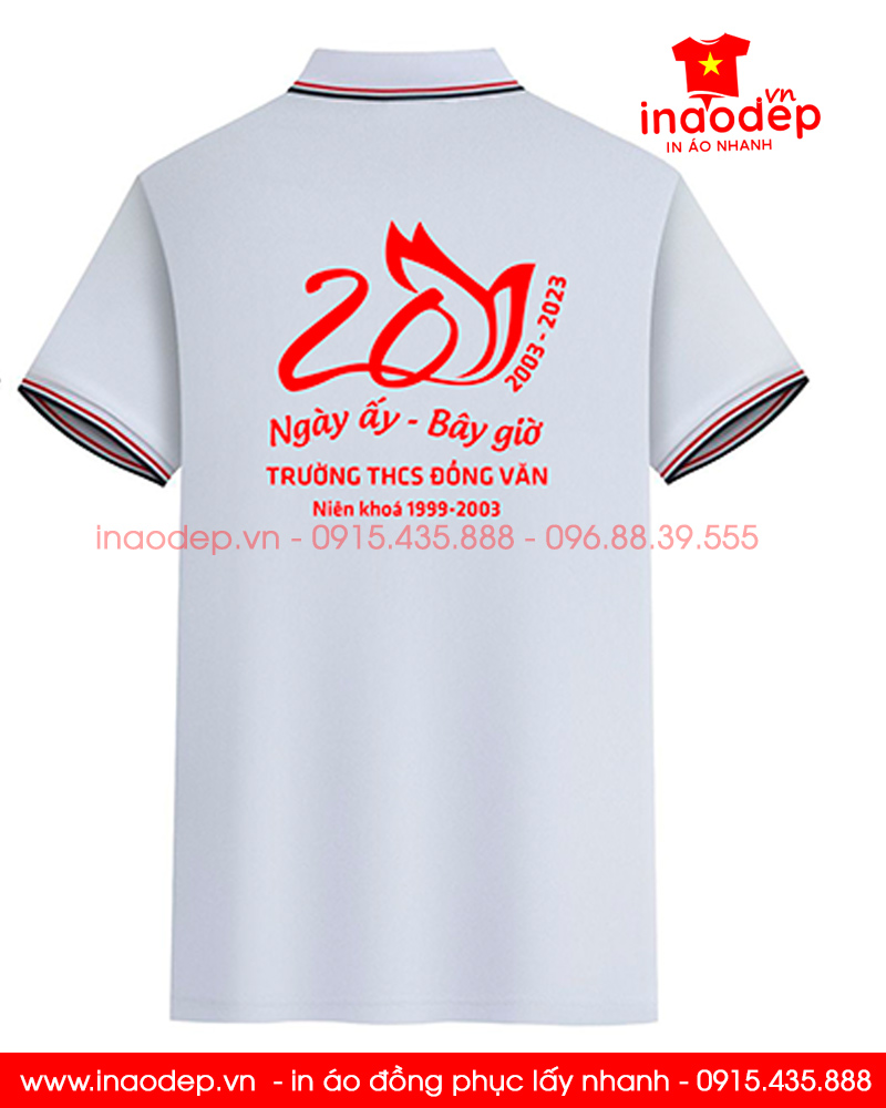 May áo Lớp kỉ niệm 20 năm Ngày trở về THCS Đồng Văn niên khóa 1999-2003 - mẫu 3