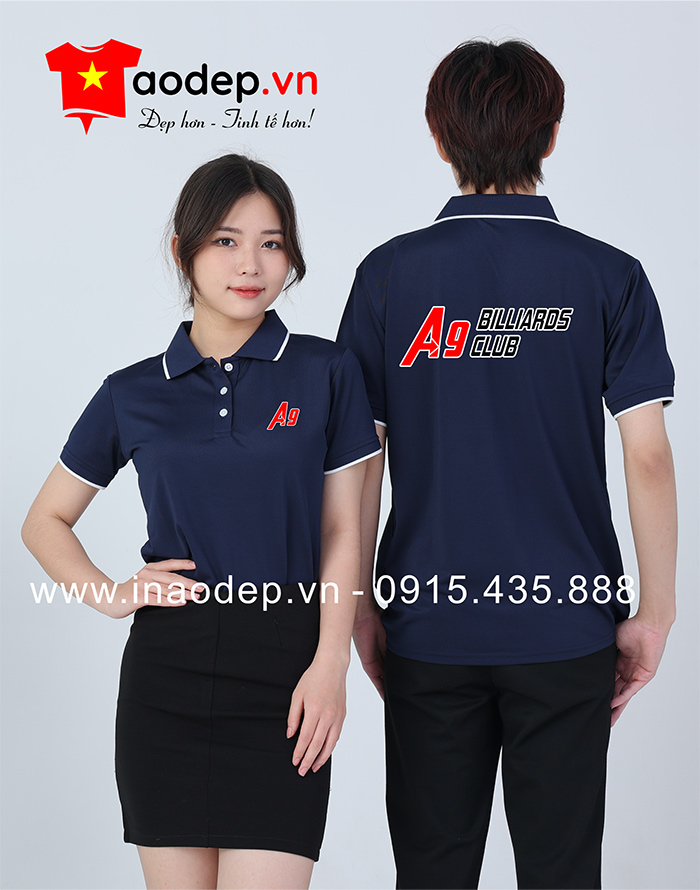 May áo phông Club Billards A9 màu tím than