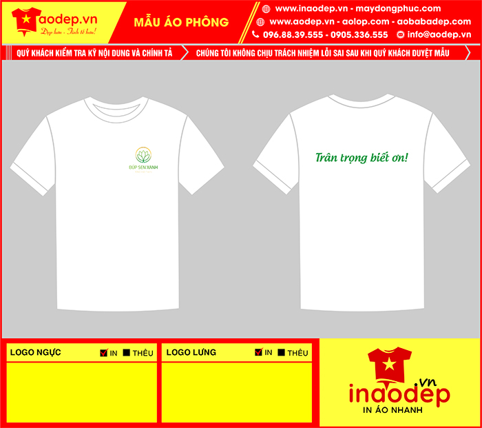 May áo phông Công ty Búp Sen Xanh