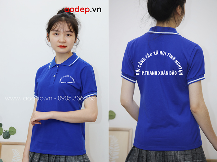 May áo phông Đội công tác xã hội tình nguyện P.Thanh Xuân Bắc