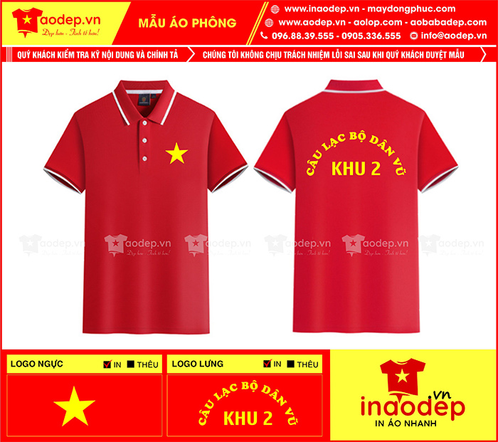 May áo phông Câu lạc bộ dân vũ Khu 2